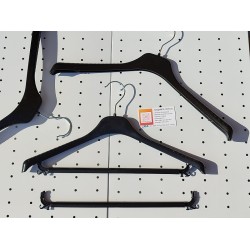 Плечики пластикові, трикотажні з перекладиною 42х2,5см (чорні)